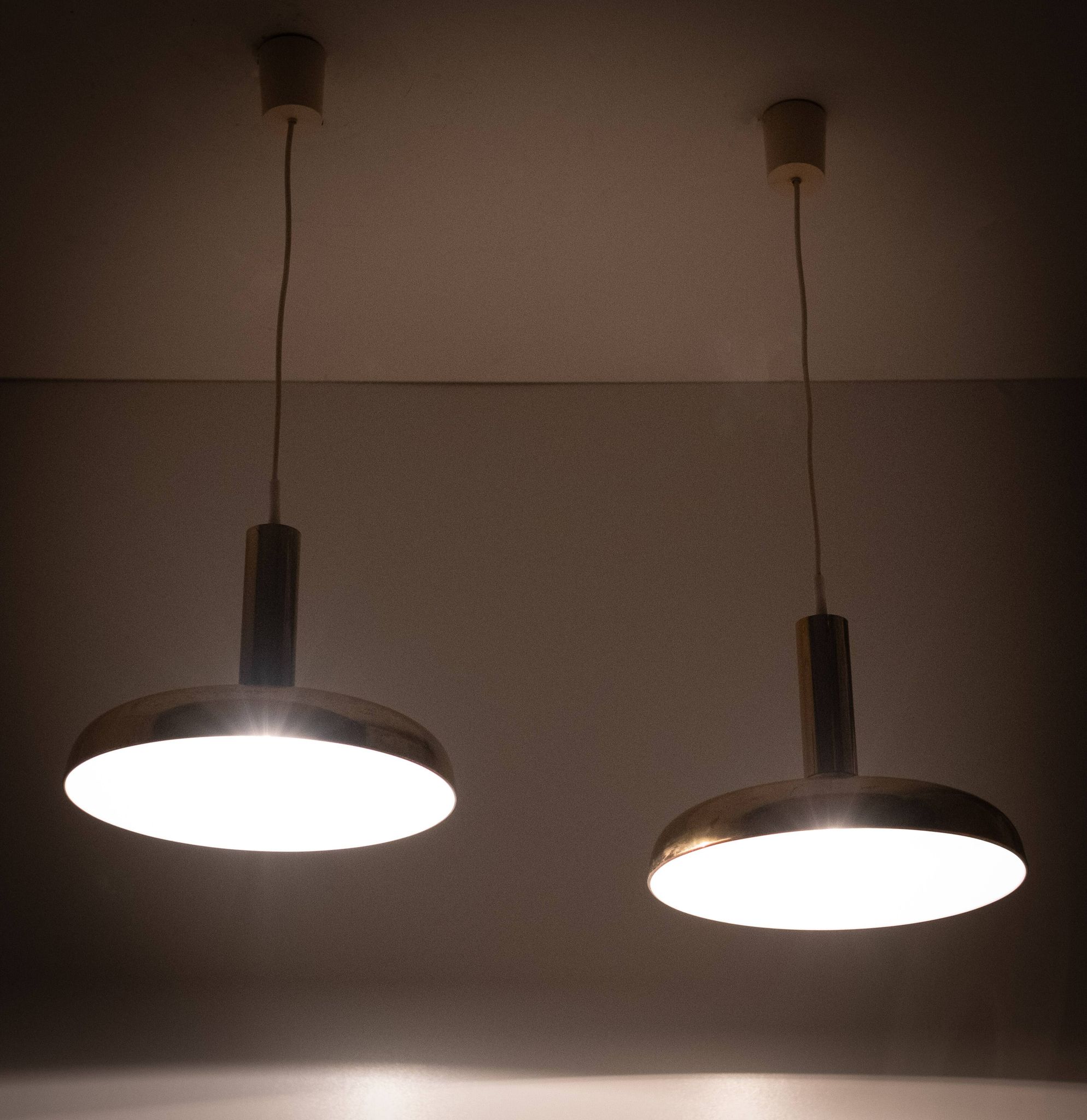 Set Solken Leuchten Brass ceiling lamps 1970s Germany