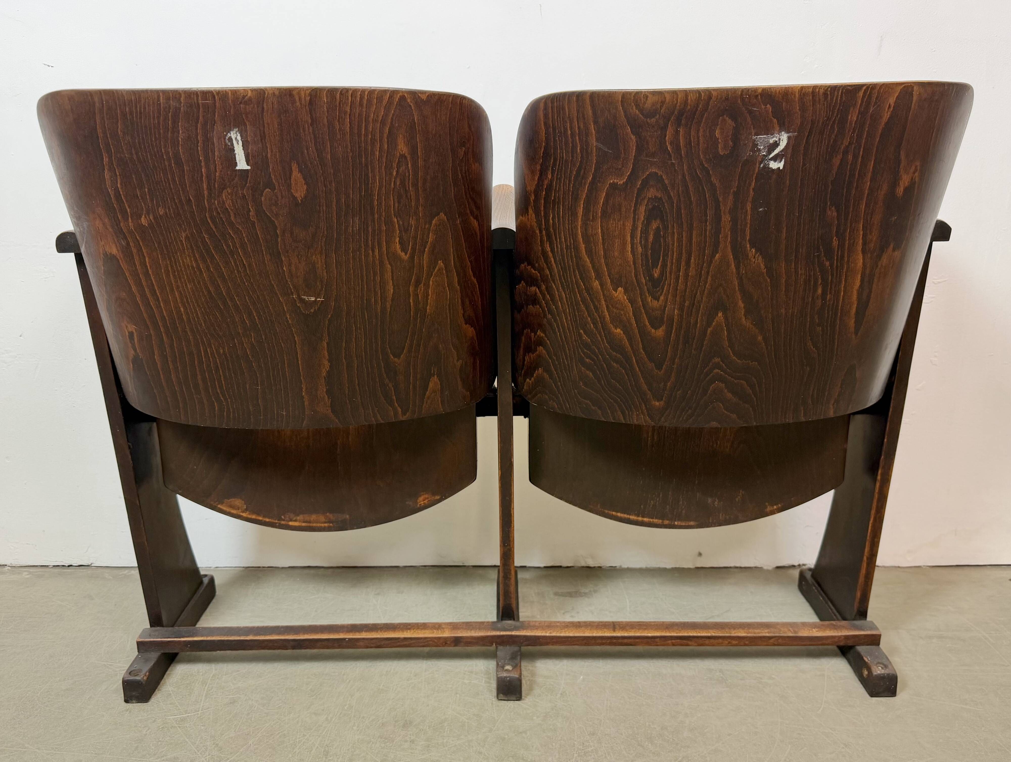 Vintage Two-Seat Cinema Bench from Thonet, 1950s