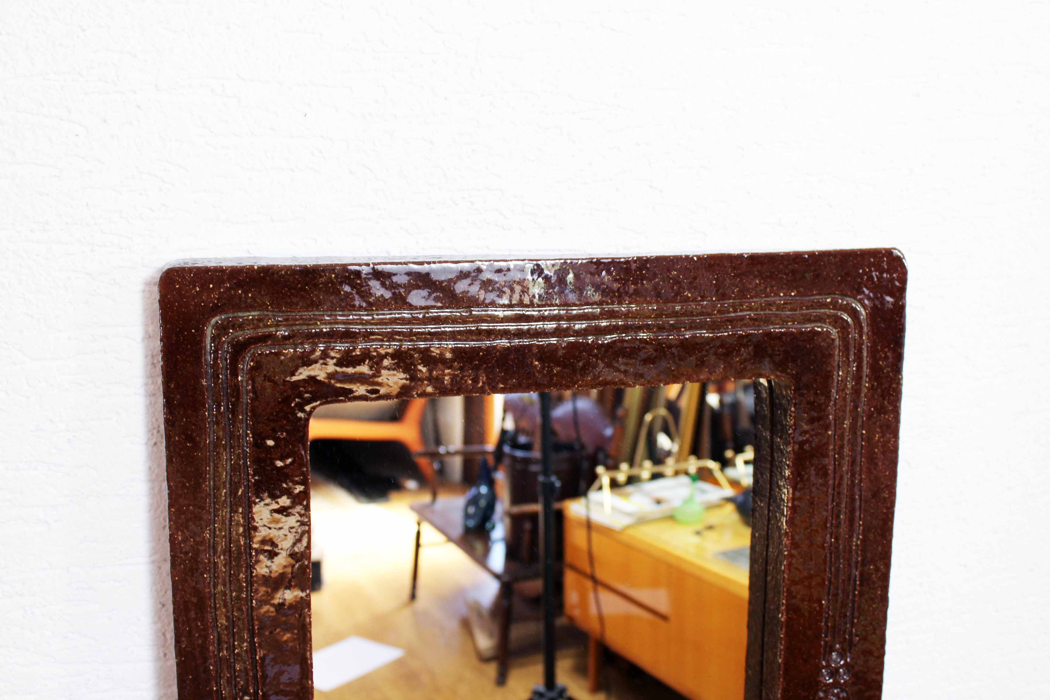 1960s ceramic mirror - 80x45cm