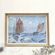 Oil on panel "sailboats"