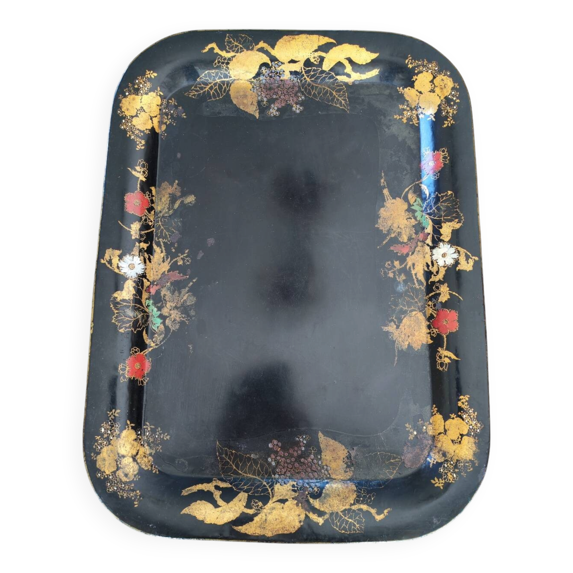 Large painted metal Napoleon III tray.