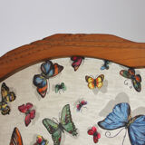 Screen 4 wooden leaves and fabric