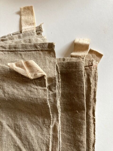Pair of cloths in raw linen bise fabric XXL