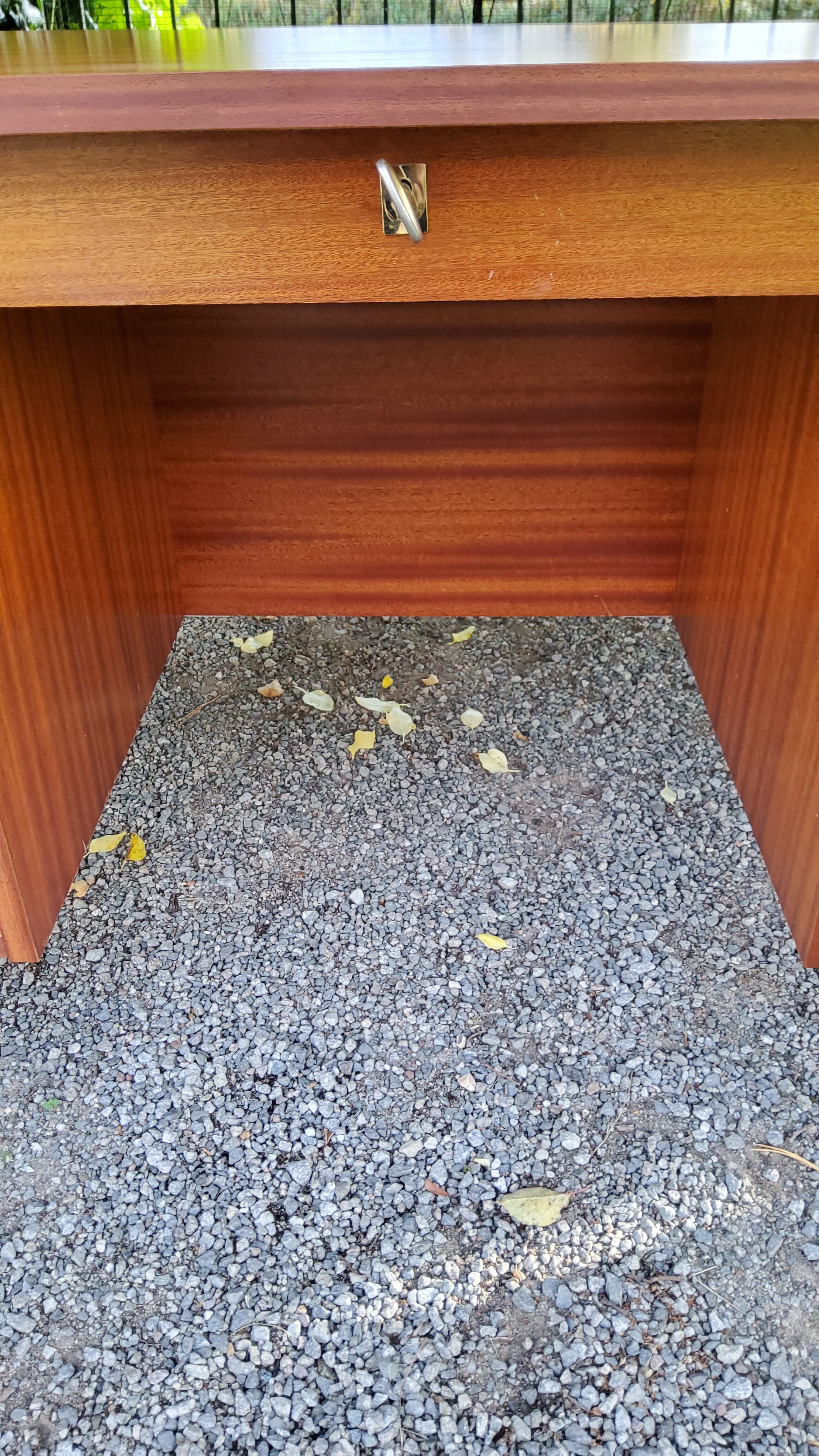 Scandinavian style mahogany 60s desk 7 drawers