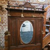 Old oak cloakroom or coat rack