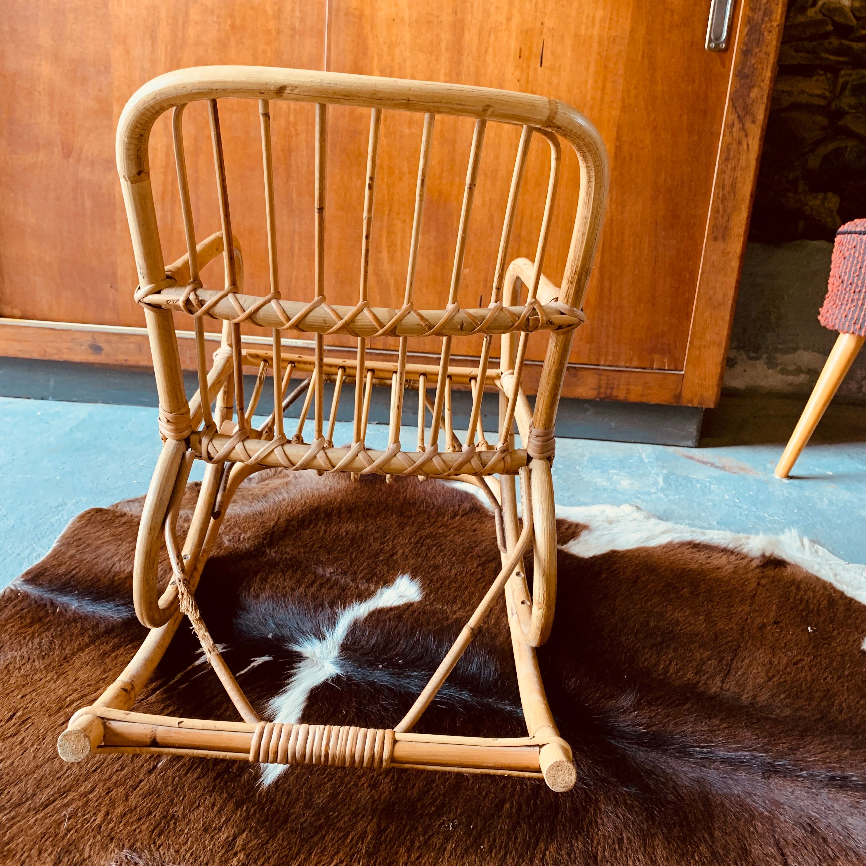 Children's rattan rocking chair