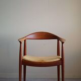 Hans J. Wegner, Teak and leather armchair, model "The Chair" JH501, 1950s