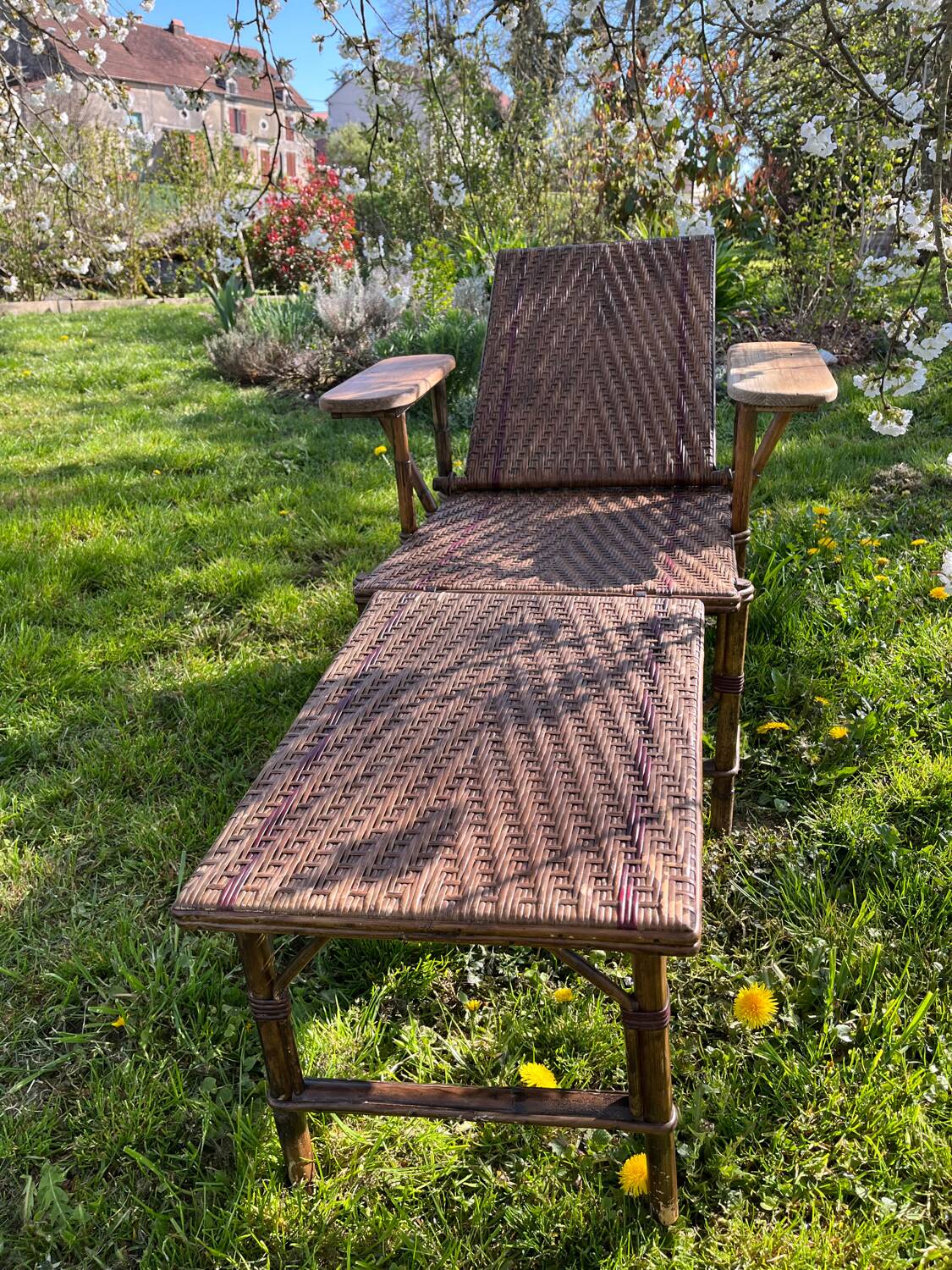 Rattan deck chair