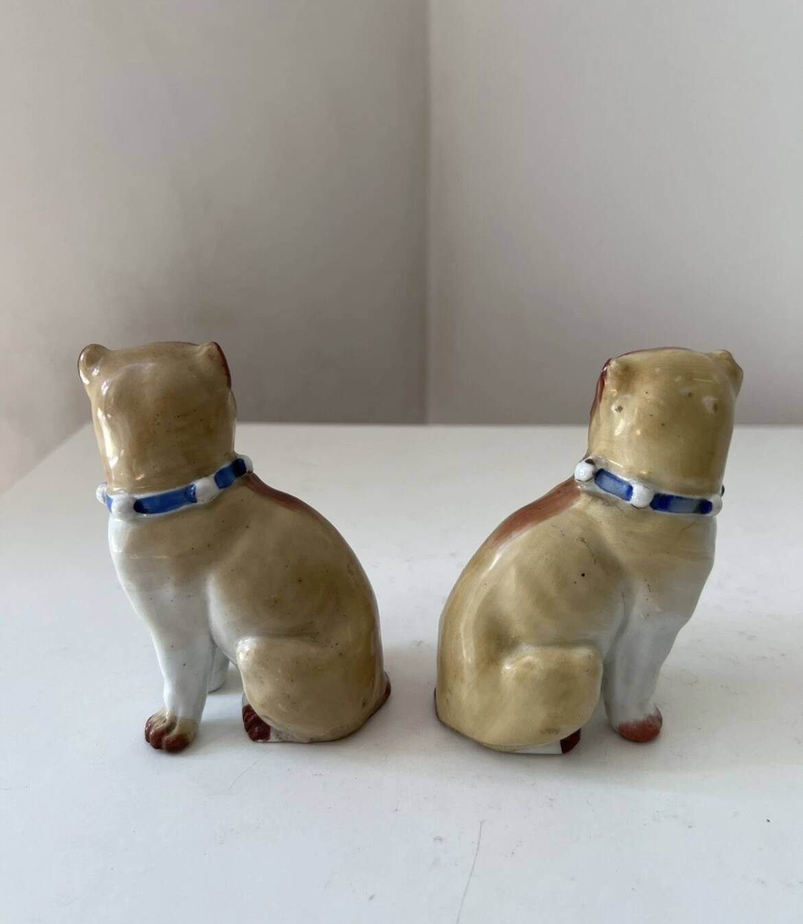 Pair of porcelain pugs Pug dog XIX Germany Saxony Meissen ?