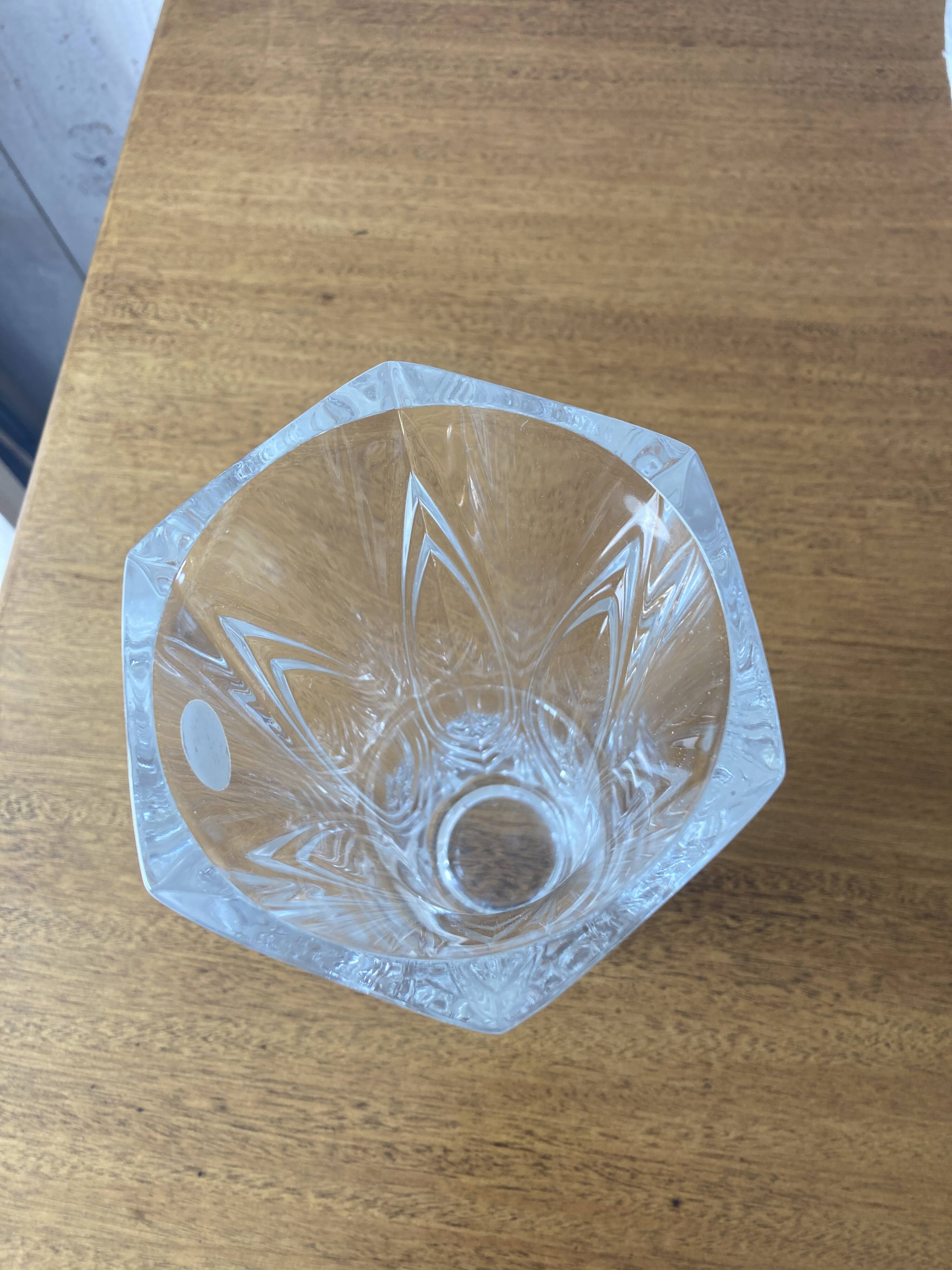 Chiseled crystal vase