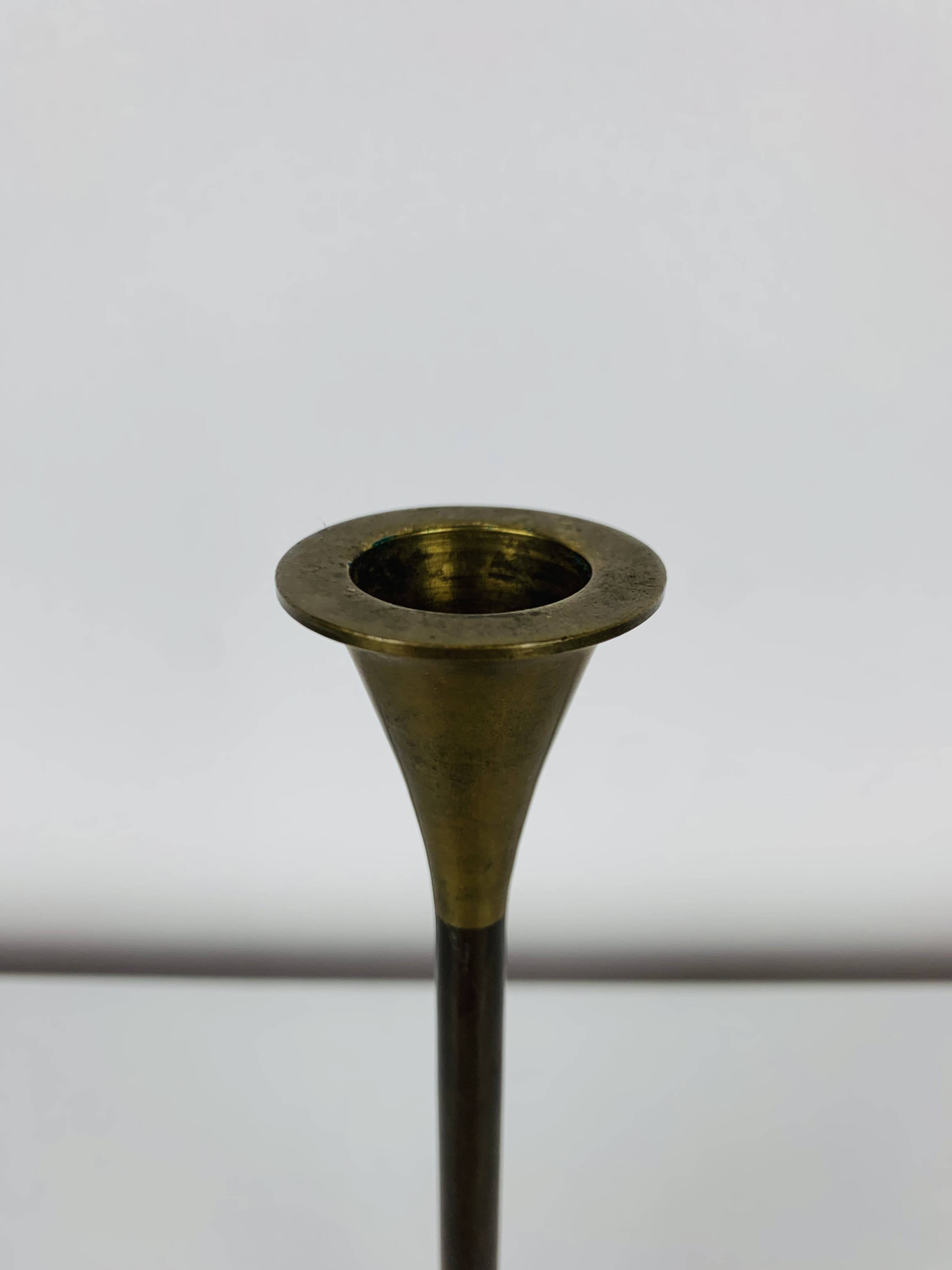 Scandinavian brass candle holder, 1960s