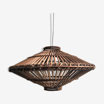 Suspension rattan dark shape saucer