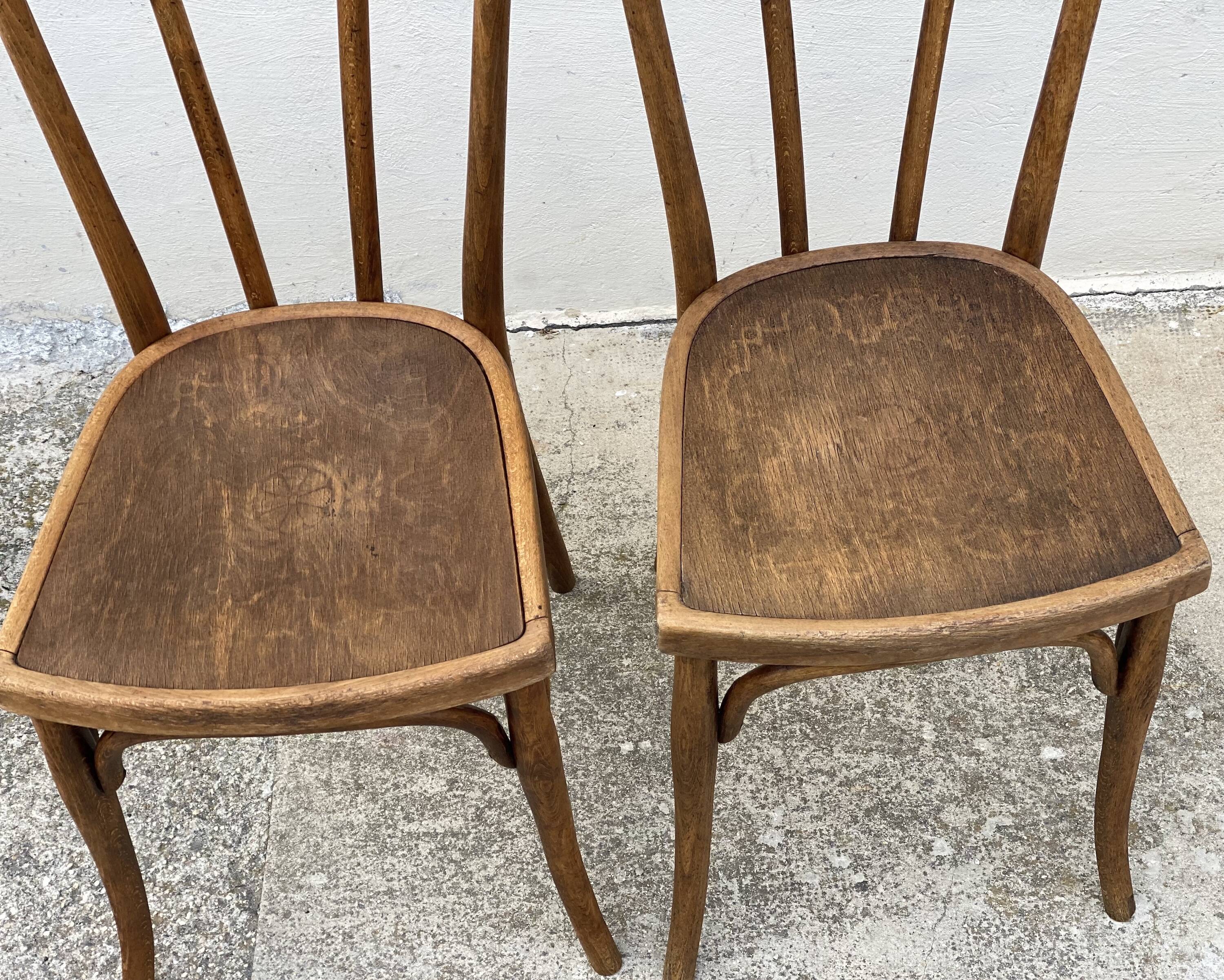 Pair of vintage thonet bistro chairs from 1900