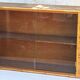 Vintage Glass Wall Shelf in Wood and Rattan, Rounded Corners