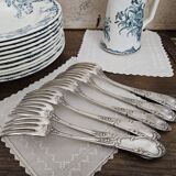 6 silver metal forks