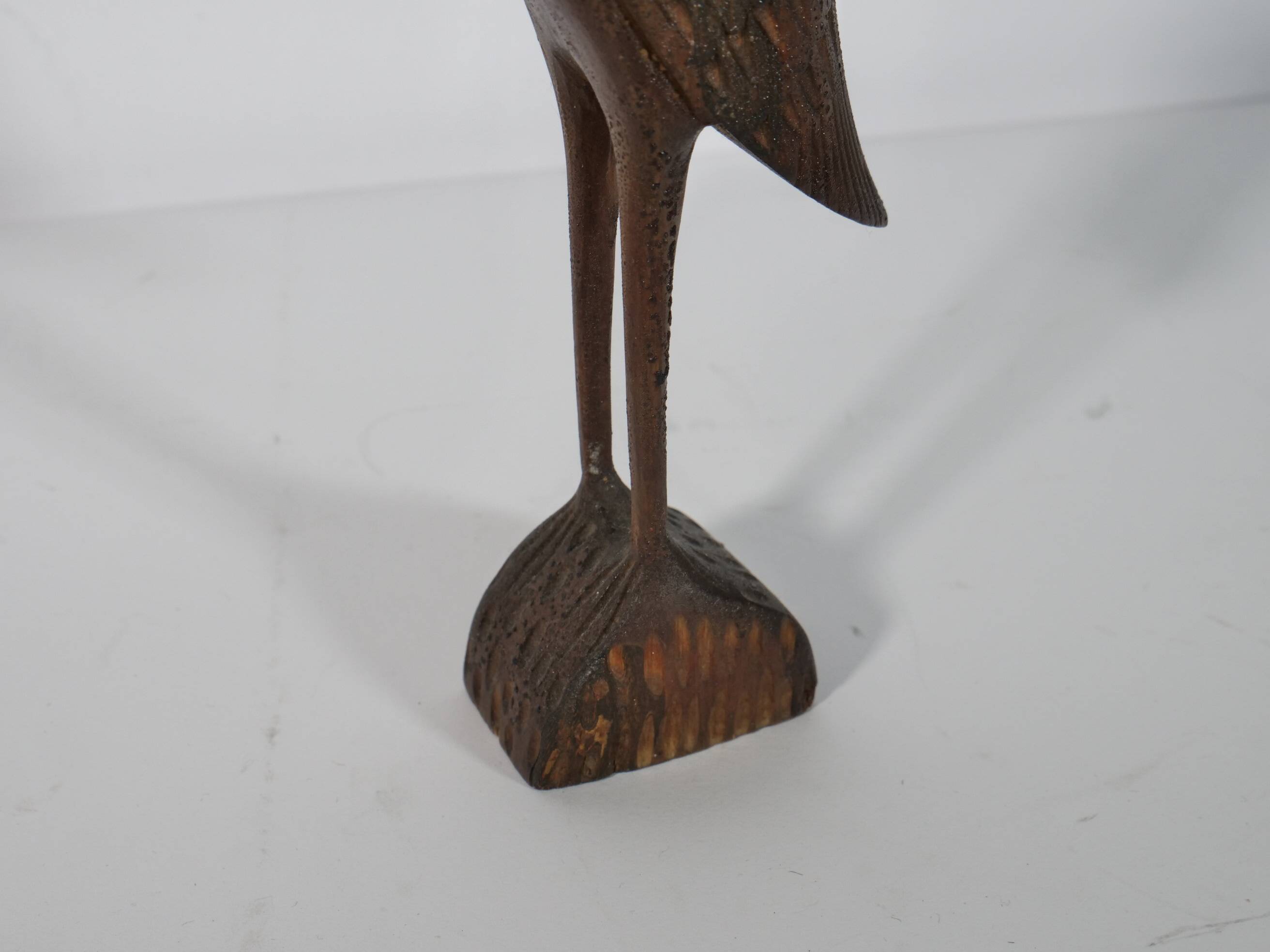 Teak Wood Crane Mid Century