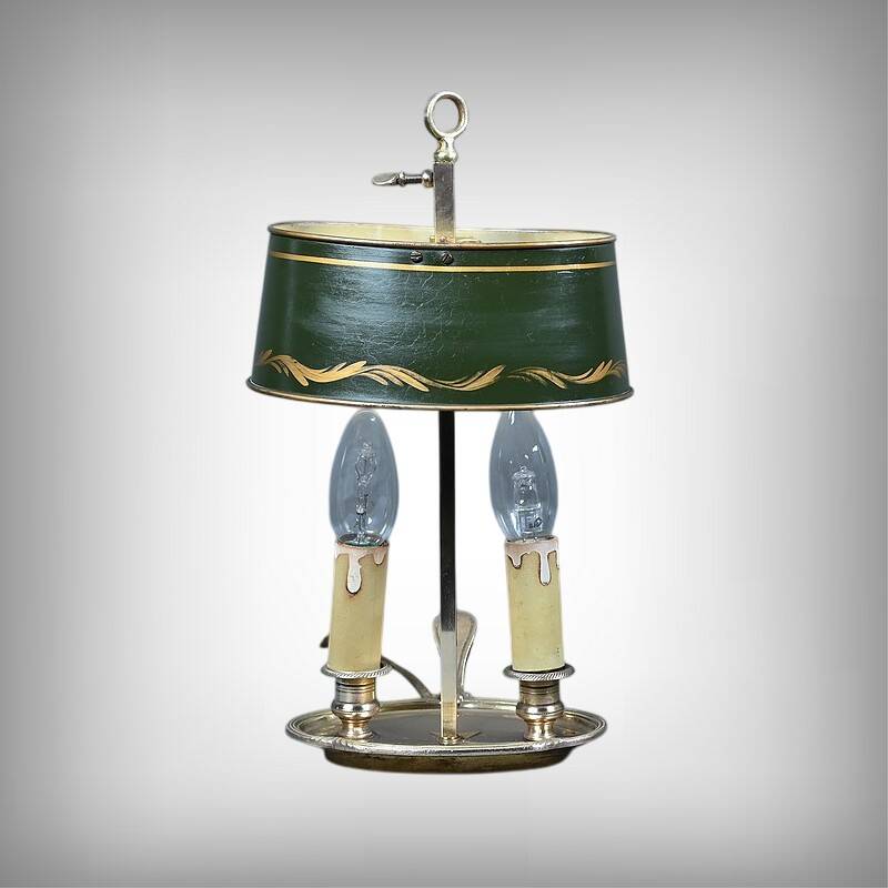 Pair of "Bouillotte" Lamps in Brass, Empire Style – Early 20th Century