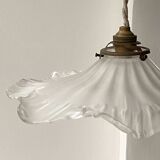 Old opaque glass pendant lamp