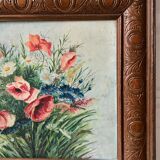 Old flower bouquet table