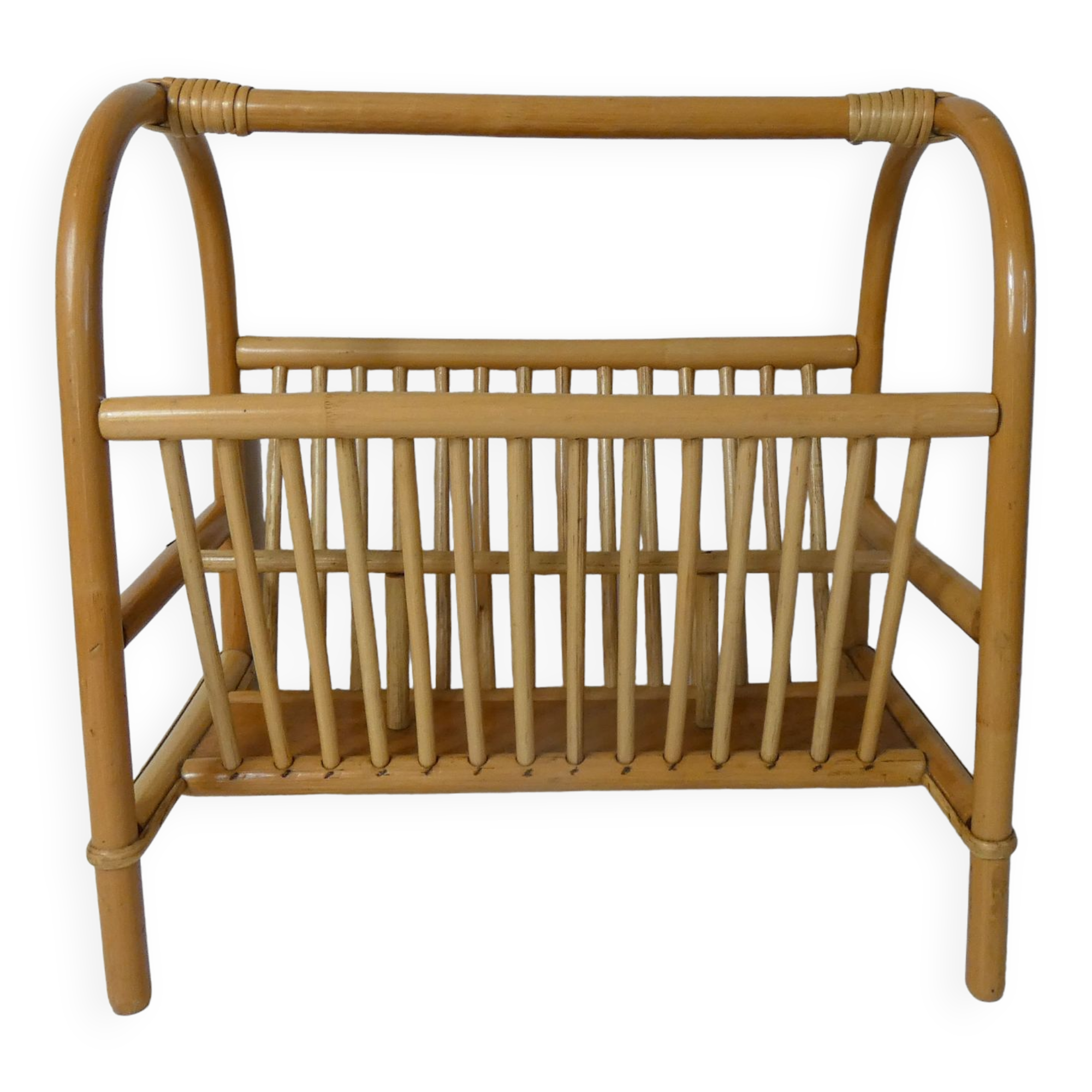 Rattan magazine holder