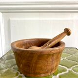 Mortar and pestle made of olive wood