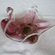 Empty pocket cut pink and green style glass murano