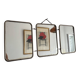 Vintage 1960 triptych mirror barber faux crocodile blue beard - 20 x