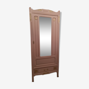 Large oak cabinet mirror small brass friezes nude interior raffhia fabrics creator picolo