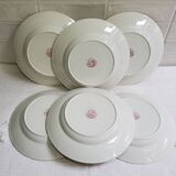 Set of 6 St Amand soup plates, Champagne model, iron earth
