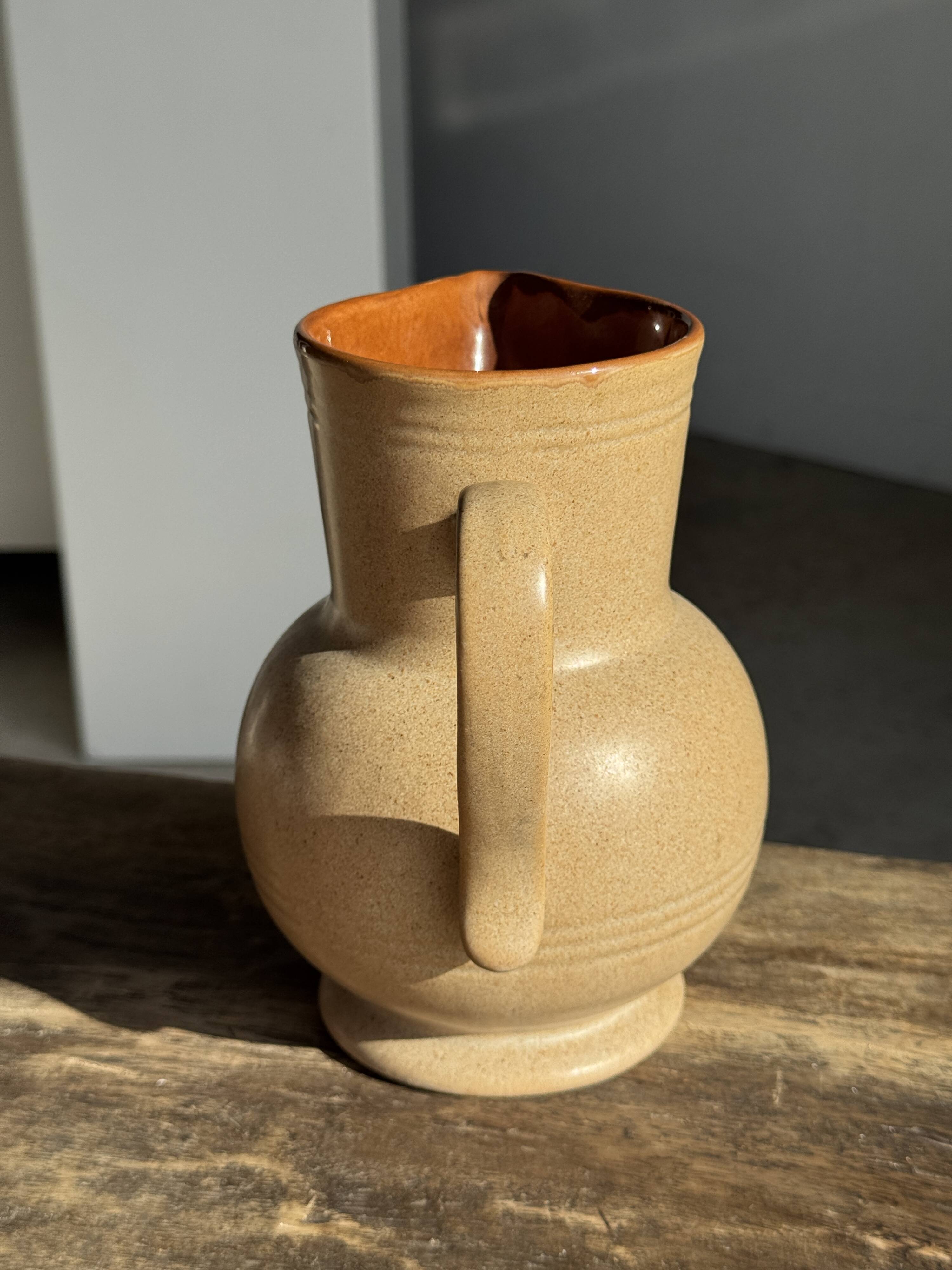 Vintage stoneware round carafe