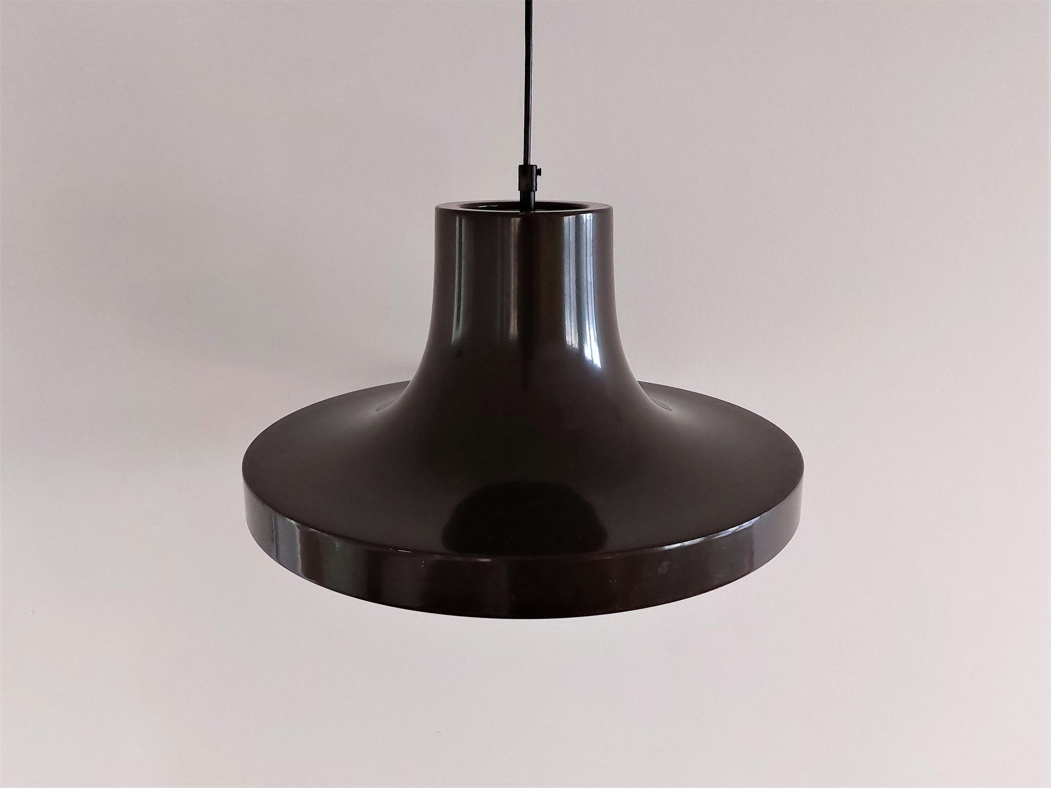 Brown metal pendant lamp with perspex diffuser for ab fagerhult, sweden