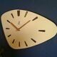 Vintage formica clock asymmetrical silent wall clock "Golden yellow Jaz"