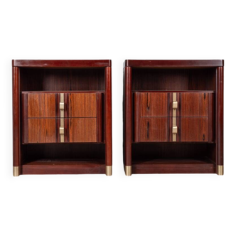 Pair of vintage 1960s bedside tables in rosewood italian design