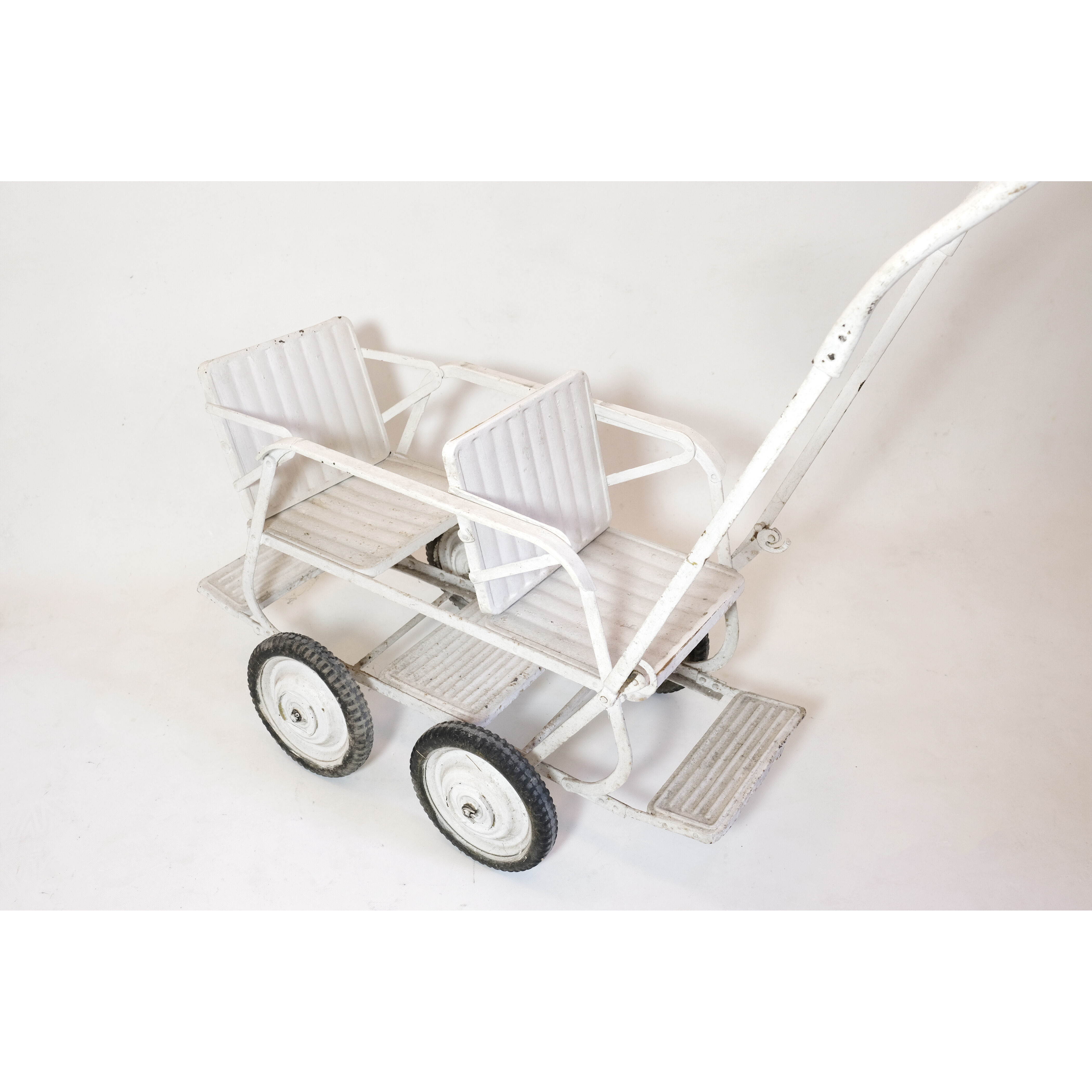 Retro modular double stroller.