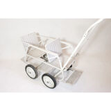 Retro modular double stroller.