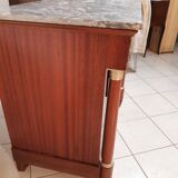 Commode empire à colonnes détachées en acajou fin xixè