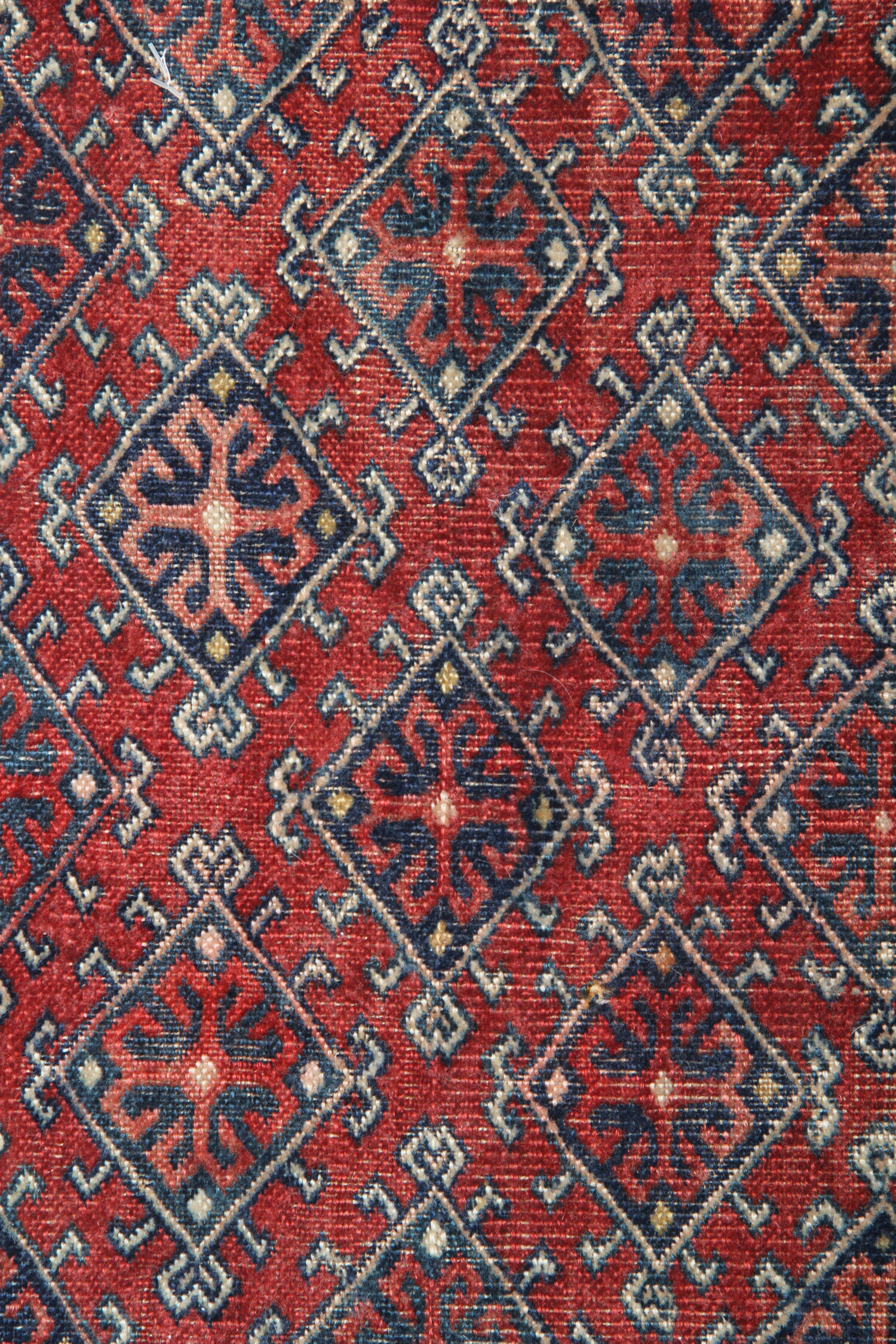 Antique persian turkmen rug small red wool area rug