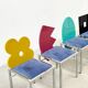 Set of 6 postmodern dining chairs by Salvati e Tresoldi for Omaggi / Saporiti