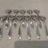 11 silver-plated ice cream scoops, goldsmith, art deco style