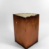 Corner wall light from the potters of Accolay in patinated copper and fractal resin,