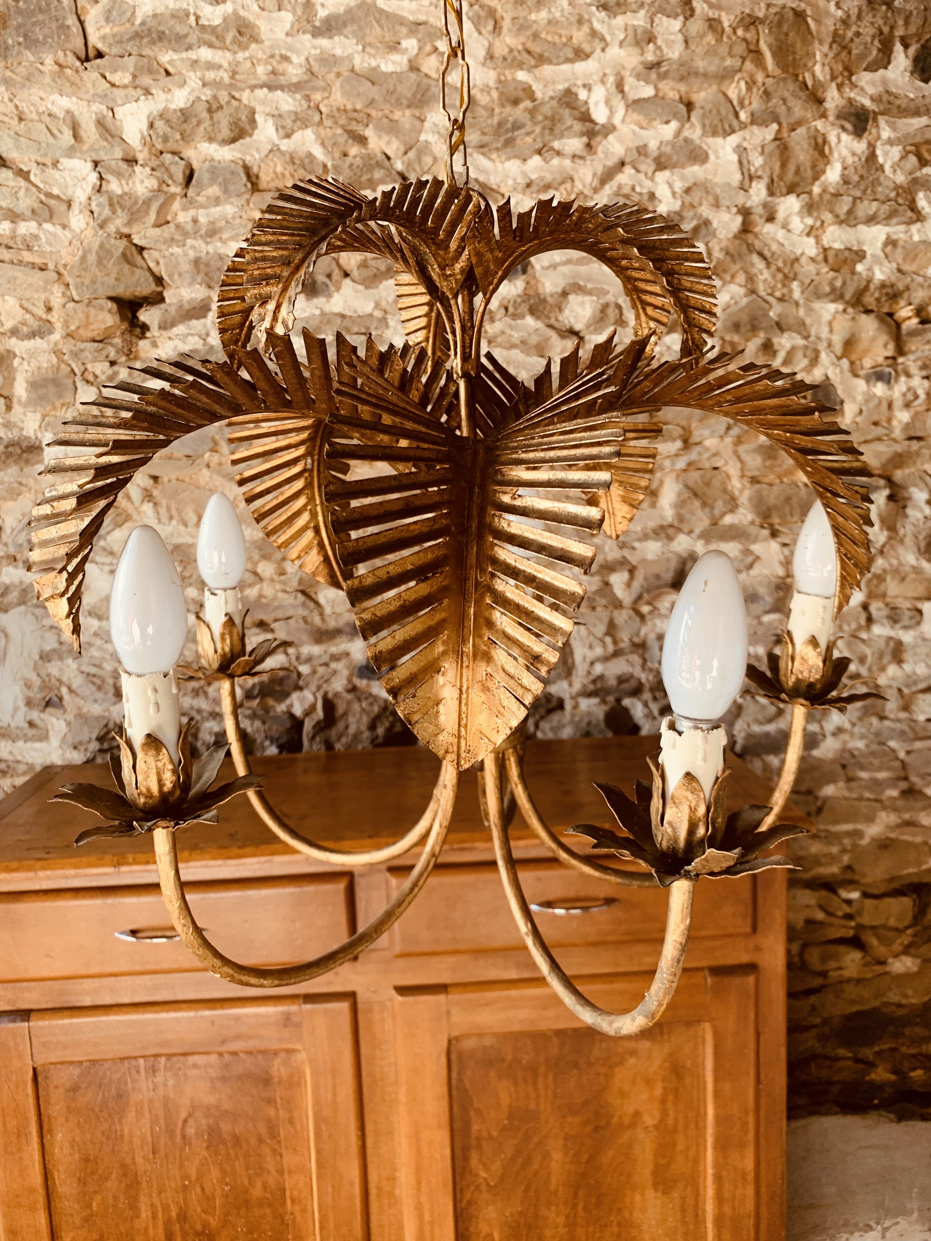 Palm type chandelier by Hans Kogl