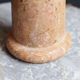 Old red travertine lamp