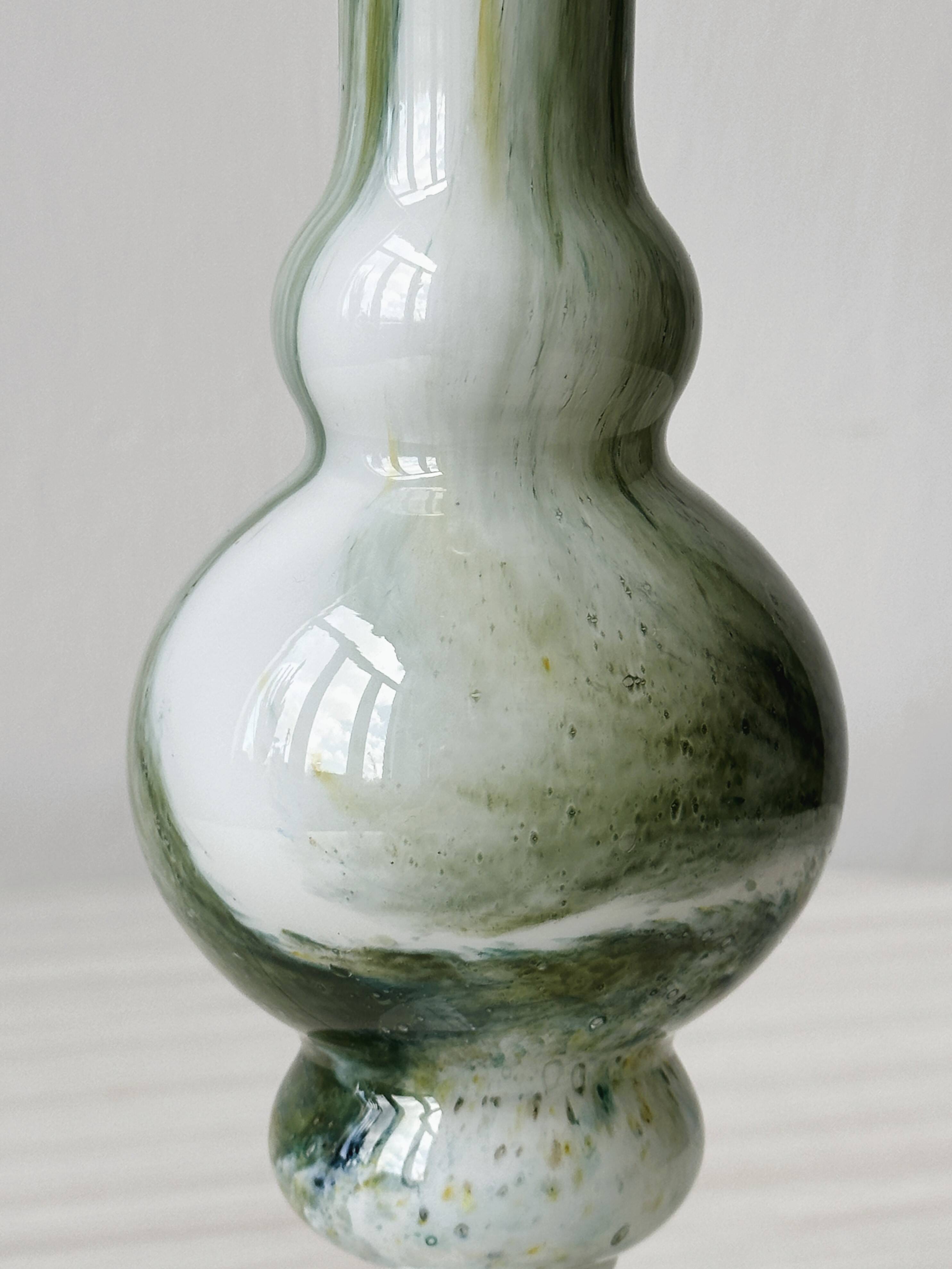 Green and white opaline soliflore vase.