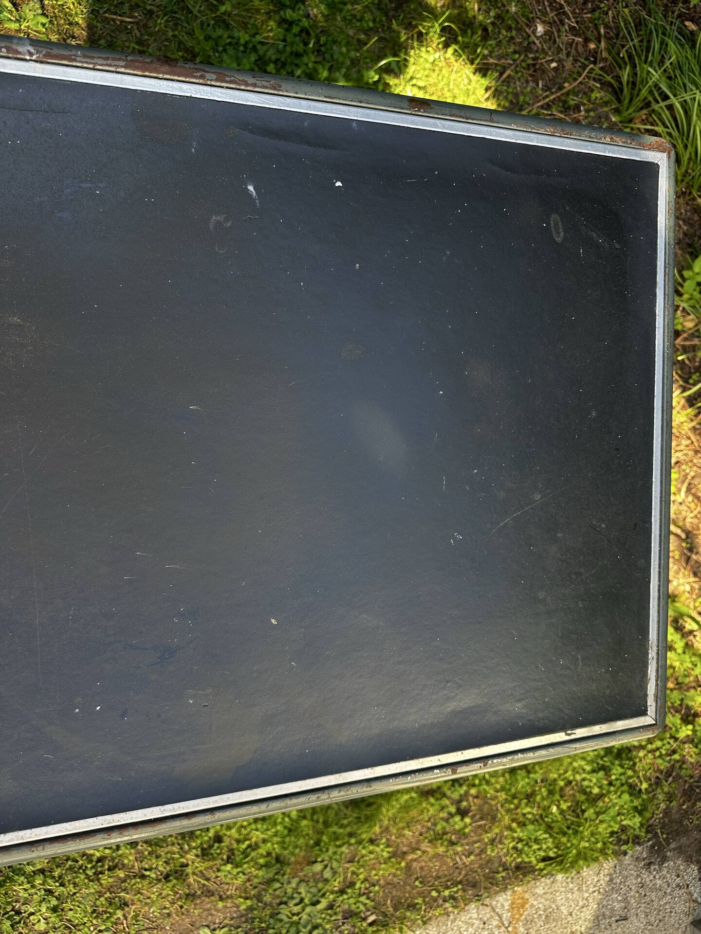 Vintage green metal industrial desk – 1950s