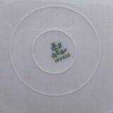 Limoges porcelain soup plates with blue border and small pink flowers – MSFP1