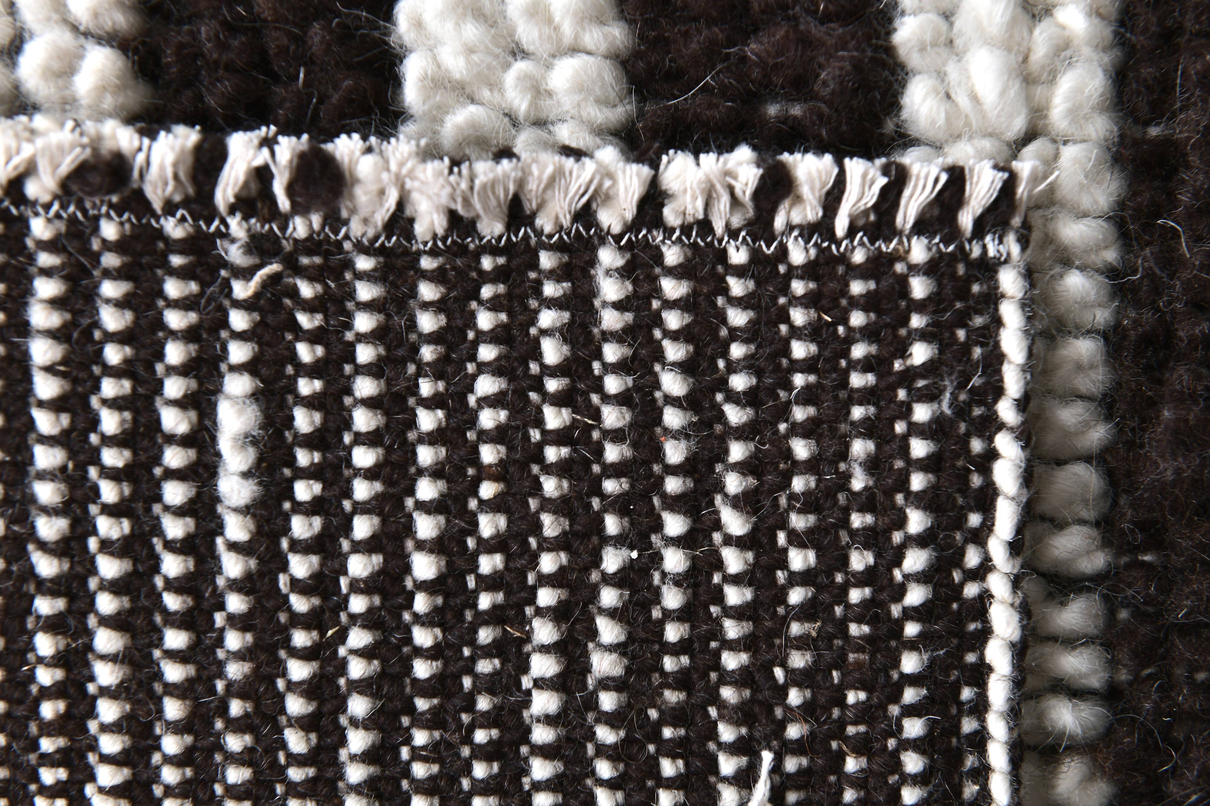 7x10 Chunky Wool Striped Handmade Rug, 206x295Cm