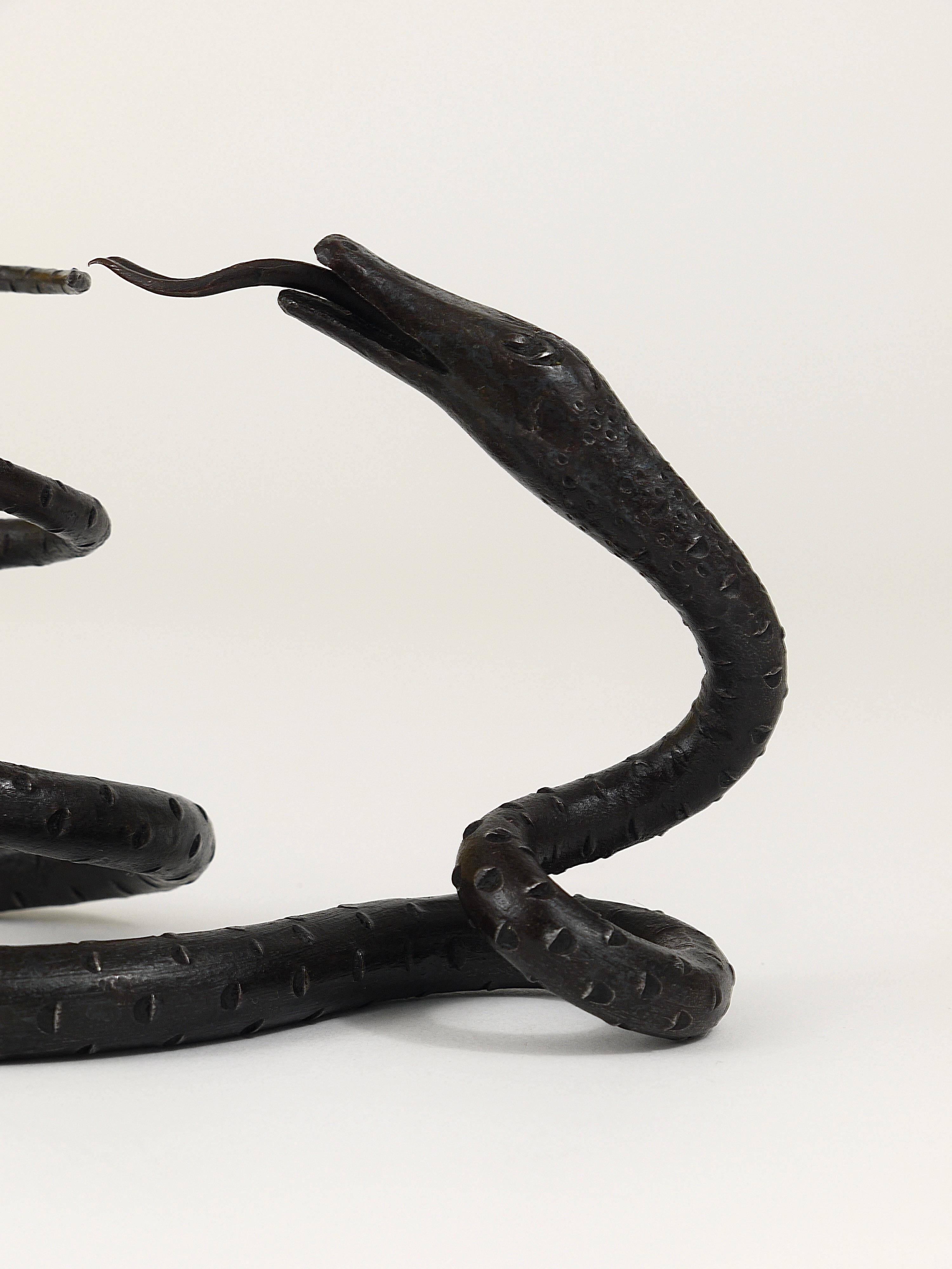 Sculpture of a serpent or wrought iron serpent in the style of Edgar Brandt, Austria, 1920s.