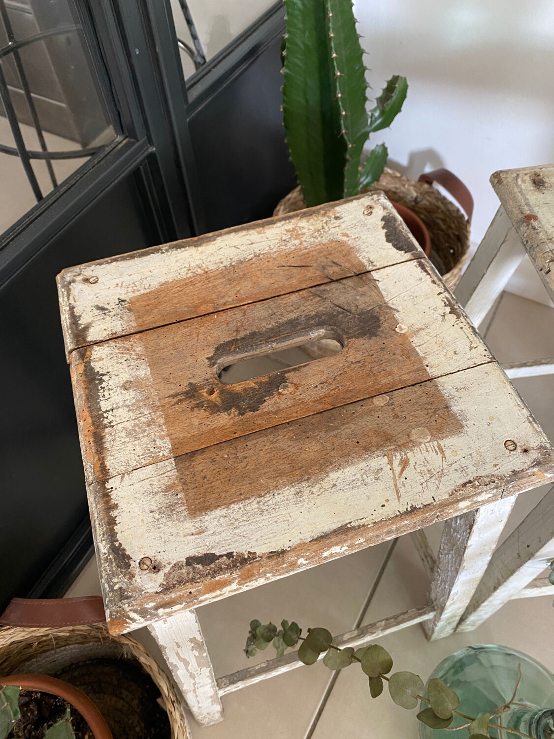 Old wooden painter's stools