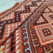 Hand-woven margoum rug in natural wool