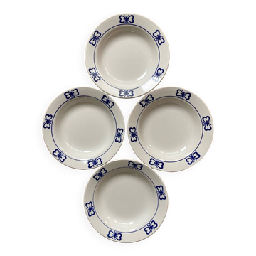 Vintage soup plates with butterfly decor